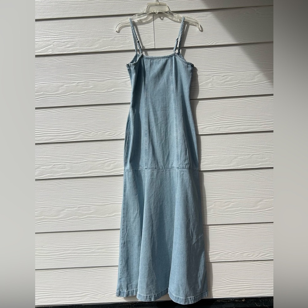 254.INDIGO REIN Women’s Light Wash Denim Mermaid Maxi Dress - Picture 3 of 12
